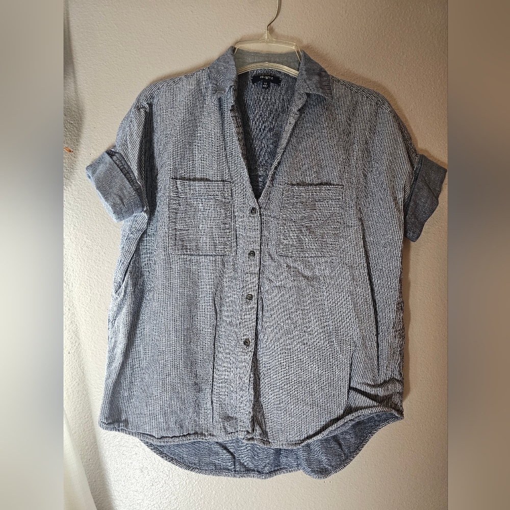 Madewell striped short sleeve button down